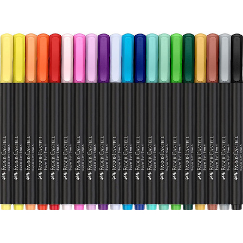 Marcadores Faber-castell Punta Pincel Supersoft X20 Colores