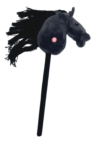 Bastón De Peluche Para Montar , Cabeza Cosida A Mano, Negro
