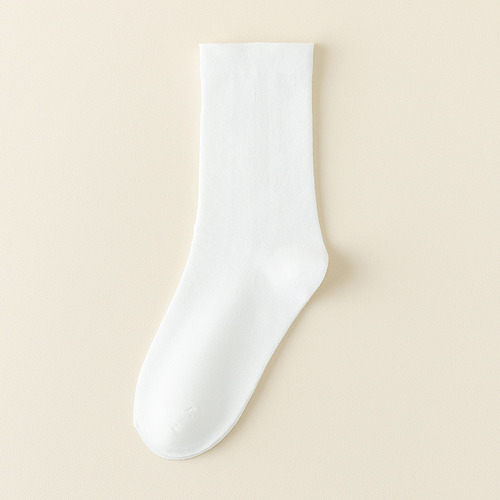 Calcetines De Verano De Algodón Blancos Hasta Media Pantorri
