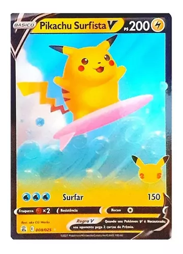 Carta Pokémon Pikachu Surfista Vmax Celebrações