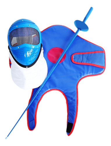 Esgrima Máscara Esgrima Capa Proteção Facial Azul