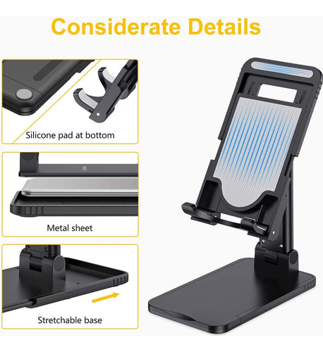 Soporte Ajustable Para Teléfono Celular, Soporte Plegable