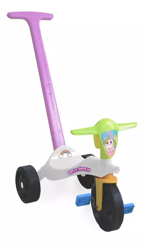 Triciclo Infantil Velotrol Motoca Brinquedo Com Empurrador Cor