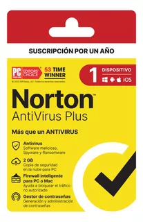 Norton Antivirus Plus 1 Dispositivo Por 1 Año