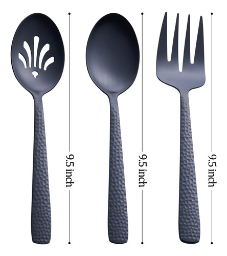 Fullyware Juego De Utensilios Para Servir En Negro Mate, ...