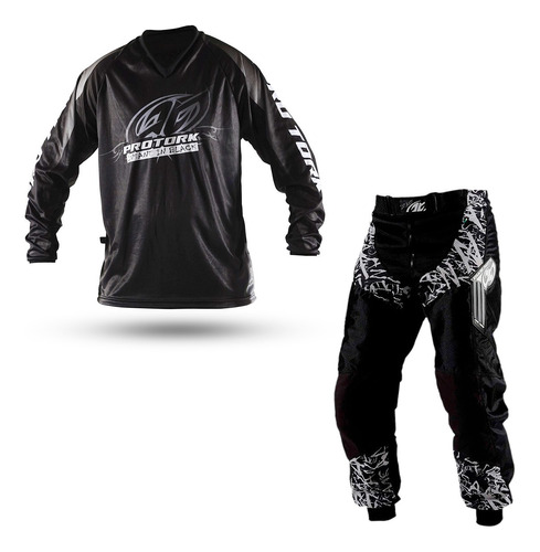 Roupa Motocross Trilha Infantil Insane Black Calça Camisa