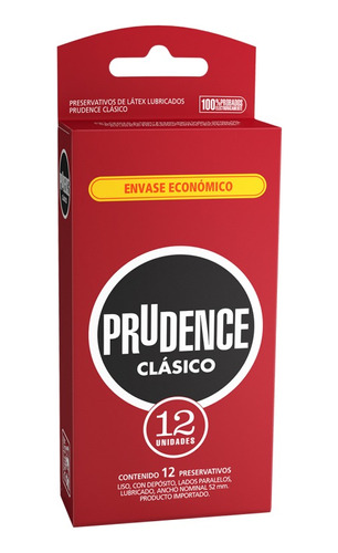 Preservativo De Latex Lubricado Clasico 12u Prudence