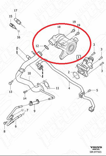 Volvo Xc60 2.0 T5 Momentum 16-18 Original Bomba Água Motor