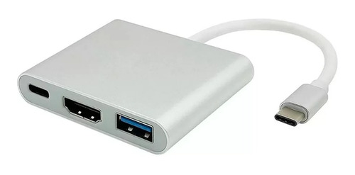 Adaptador Hub Thunderbolt Usb 3.1 Tipo C Hdmi 4k Mac 3 Em 1