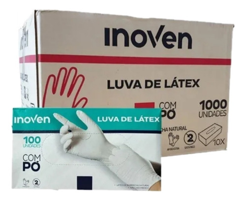 Luva De Látex Com Pó - Inoven Cx C/1000 Unidades