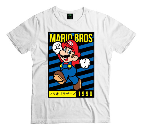 Polera Super Mario Bros 1990 Videojuego Algodón Hombre Mujer