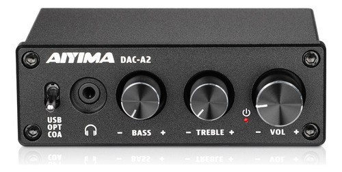 Aiyima Dac-a2 Headphone Amplifier With Bass Treble Controls Color Black Potencia De Salida Rms 0 W