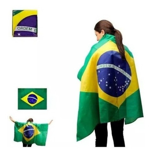 Bandeira Brasil Torcedor De Tecido 100% Poliéster 120 X 90cm