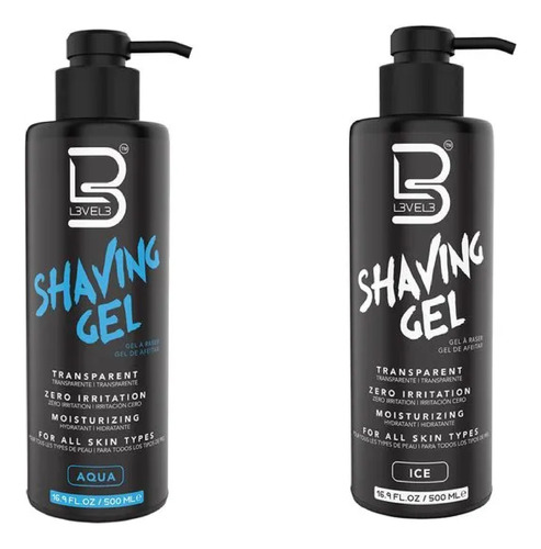 Kit Gel Para Afeitar Barba Shaving Gel Aqua + Ice Level 3