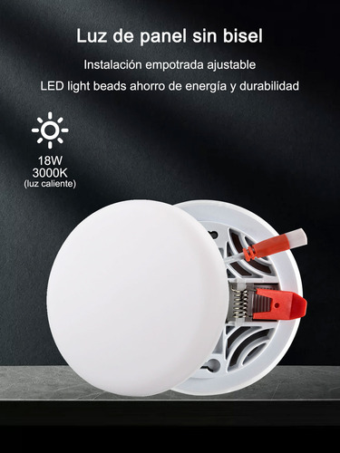 Lampara Sobreponer Led 24w 2400 Lm Luz Cálida Redonda 3000k