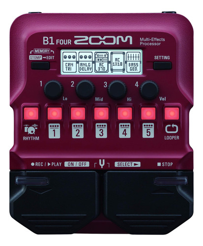 Zoom B1 Four Bass Multi-effects Processor Pedal, Con 60+ Efe