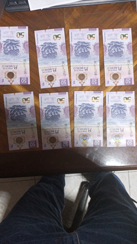 8 Billetes De Coleccion Series Consecutivas De Cincuenta P (Usado)