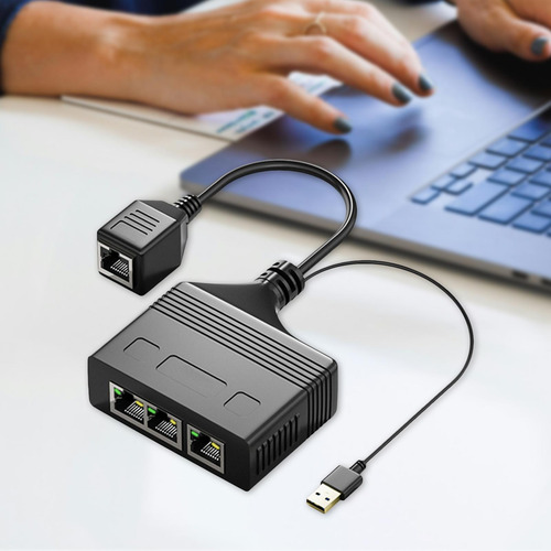 Cabo De Extensão Do Adaptador Divisor 1to3 1000mbps Fêmea