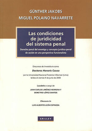 Libro Condiciones De Juridicidad Del Sistema Penal, Original