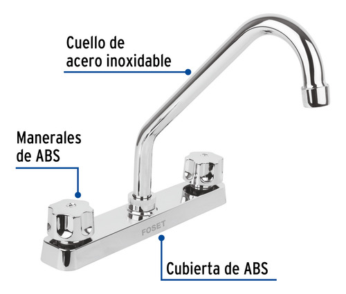 Grifo Cocina Foset Doble Comando Fp-318 Abs.