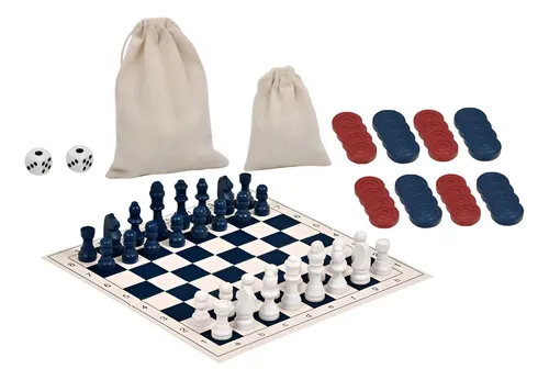 Juego De Ajedrez Y Damas De Madera – Tablero 33x33 Cm, 48 Piezas, Para 2 Jugadores, A Partir De 5 Años