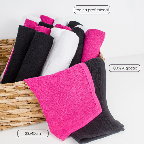 Kit 100 Toalha Manicure Pedicure 28x45cm 100%algodão P/ Unha Cor Branca Lisa