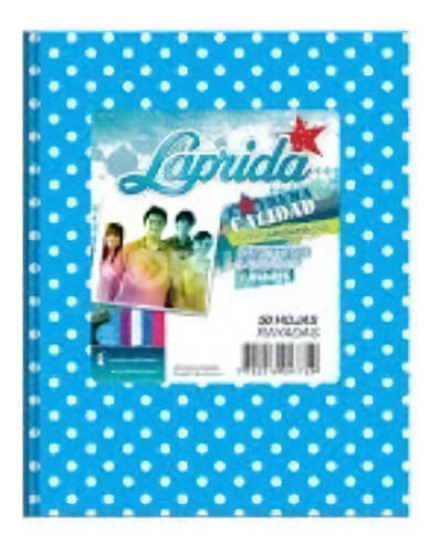 Cuaderno Laprida Tapa Carton Dura X50 Hojas Rayadas Lunares Color Celeste