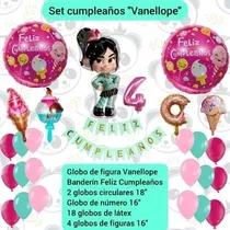 Comprar Combo Decoración Cumpleaños Globos Vanellope Helados Dulces 