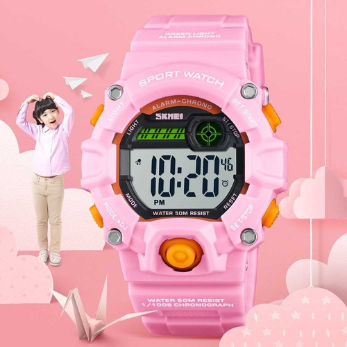 Relogio Skmei 1484 Infantil Data Crono Alarm Dual Time Luz
