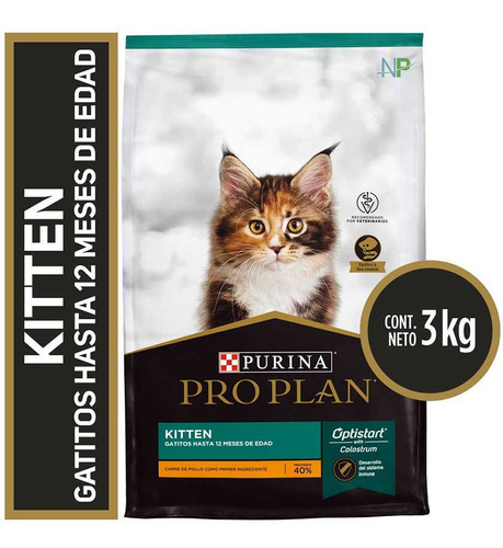 Alimento Gato Cachorro Purina Pro Plan Cat Kitten 3kg. Np