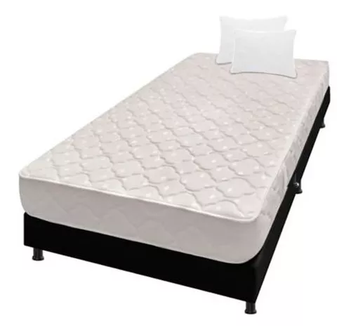 Combo cama Tarima negra + colchón 120 x 190 cm + almohada