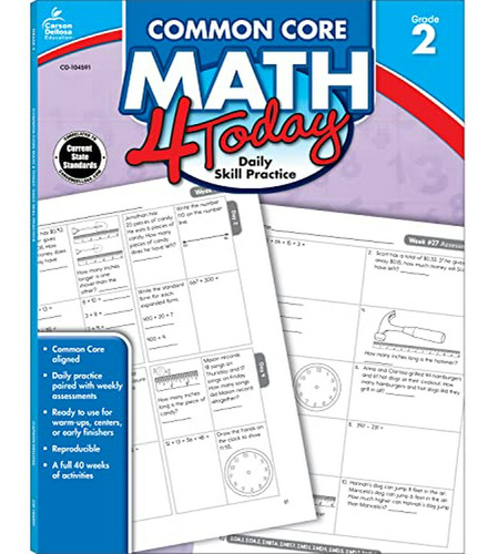 Cuaderno De Carson Dellosa Common Core 4 Today, Matemáticas,