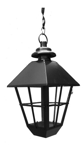Imagen 2 de 6 de Lampara Farol Jardin Colgante 1 Luz Inoxidable 829