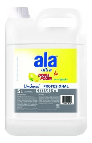 Ala Detergente Limón Profesional X 5 Litros  (caja X 4 Uni.)