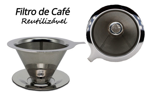 Imagem 1 de 7 de Coador De Café Filtro De Cafe Inox Reutilizável Tam P Cuador
