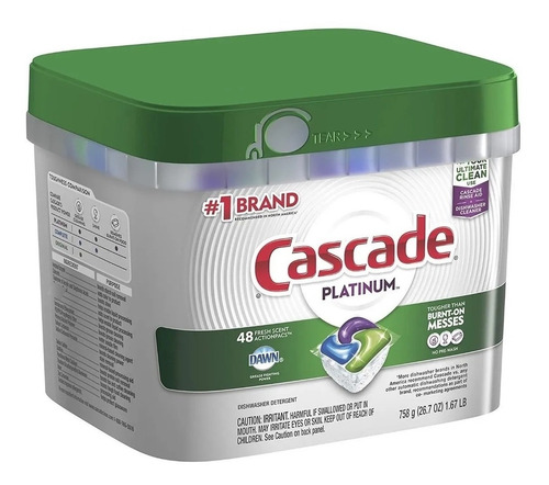 Cascade Platinum Detergente En Cápsulas P/ Lavavajillas 48pz