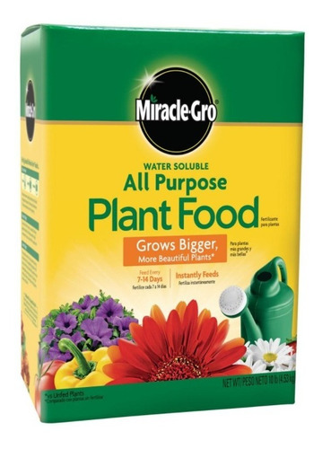 Miracle Gro Alimento Vegetal De Uso Múltiple Soluble 10 Lbs 