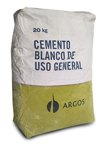 Cemento Blanco Argo. Importado, Empaque 20 Kg.