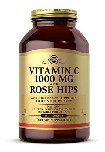 Solgar Vitamina C 1000 Mg Con Rosa Mosqueta, 250 Comprimidos