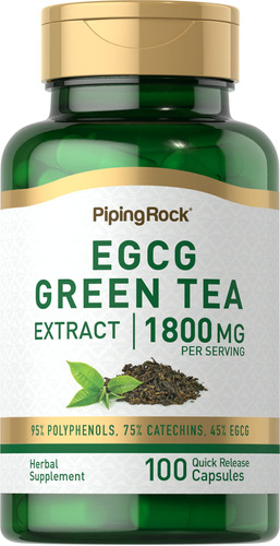 Piping Rock Egcg Extracto De Té Verde  Mg | 100 Cápsulas .