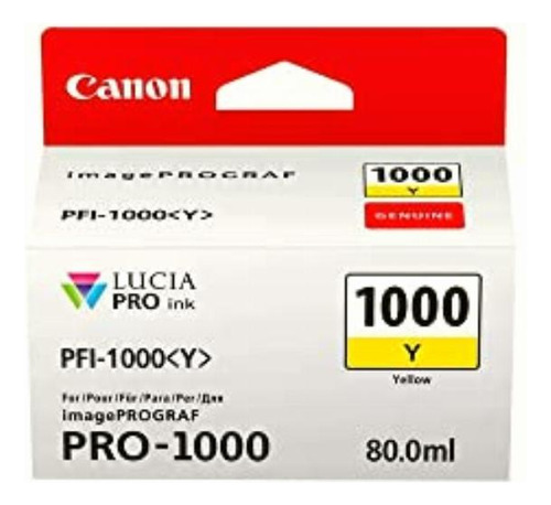 Canon Tinta Pfi-1000 Y Amarillo Para Pixma Pro-1000