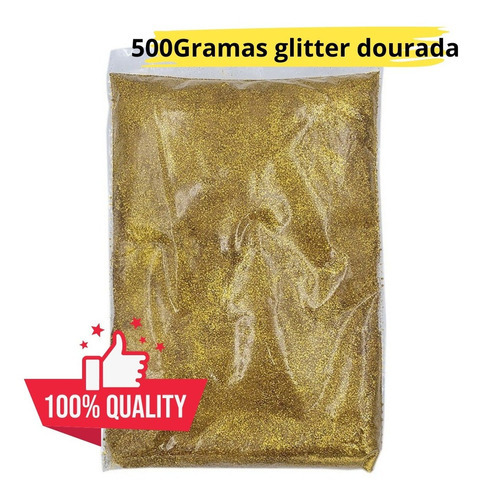 Glitter Em Pó 500 Gramas Azul Claro Escolar Cor Dourado
