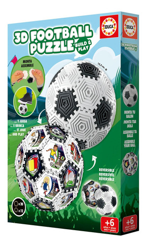 Puzzle Pelota De Futbol 3d Rompecabeza Didactico Educa Atrix