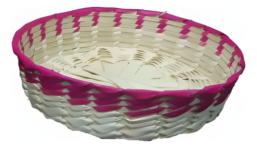 60 Tortilleros Paneras Ecológicos Sin Tapa De Palma Natural Rosa Chicle Tortillero Rosa