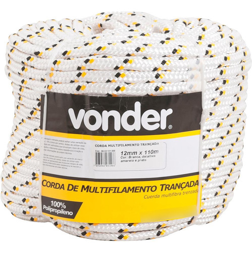 Corda Multif 16mm 26kg 220 Mts Branca/am/prt Pç Vonder