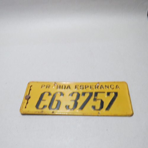 Imagem 2 de 8 de Placa Amarela De Carro Antigo Boa Esperança - Paraná