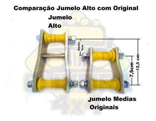 Imagem 4 de 6 de Kit 4 Jumelo Alto + 4 Bucha Jumelo Algema Jeep Willys, Cj5