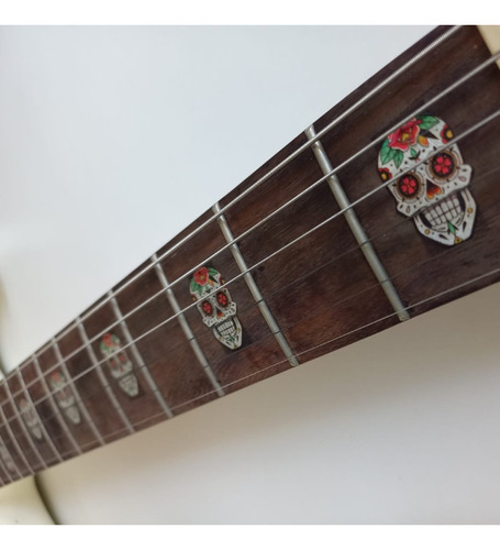 2x1 Inlays Stickers Calaveras Azúcar Para Diapasón Guitarra