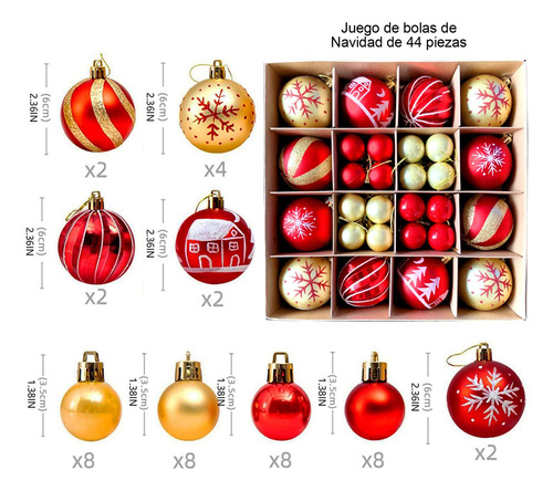 Juego De Adornos Para Árbol De Navidad,adornos De Bolas De
