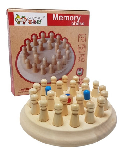 Juego Memoria Madera Memory Chess Didactico Montessori